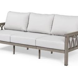 Assembled New Outdoor Aluminum 3-Seat Sofa Patio Couch with 5.9'' Thick Cushions Weather-Resistant