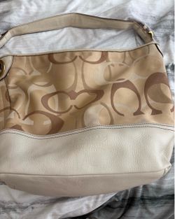 Coach Signature Canvas and Leather Hobo Bag