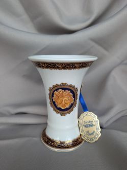 T. Limoges "Bacchus" Porcelain Vase – Designed in France, Brand New