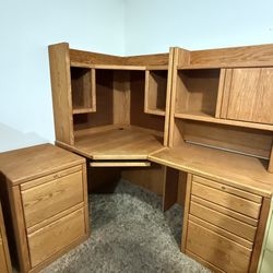5-piece Modular Wood Corner Desk
