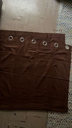 Pair of brown 100 percent cotton curtains