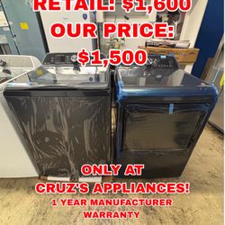 GE Profile Washer and Gas Dryer Set