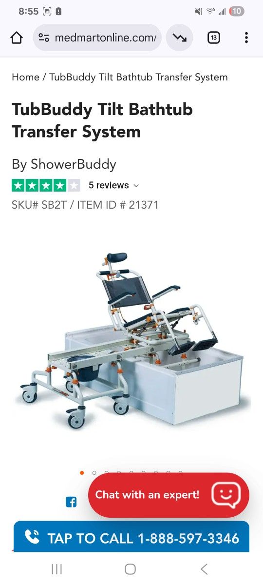 Tubbuddy tilt bathtub transfer system