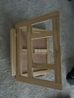 Art easel with built in supply box “new” with paints brushes and tools