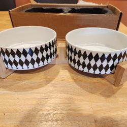 Pet Dishes With Stand Holder