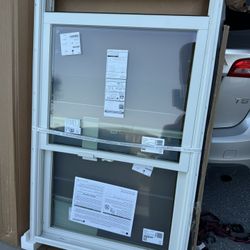 Andersen 400 Series 33-5/8 in. x 56-7/8 in. Clad Wood Double-Hung Window w/SmartSun Glass, White Ext/Int and White Hardware
