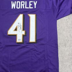 Daryl Worley Signed Autograph Custom Jersey - Beckett Coa - Baltimore Ravens