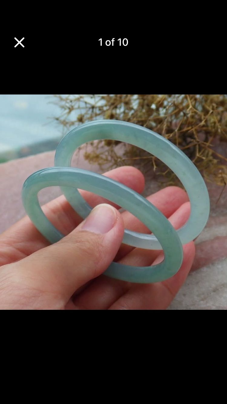 2pcs Certificate Jadeite Jade Baby newborn Child light Green Bangle Bracelet 43mm