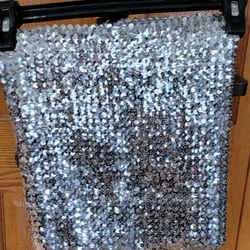 Womens Silver Blingy Skirt, One Size 