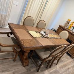 Wooden Dining Room Set Including Sideboard 