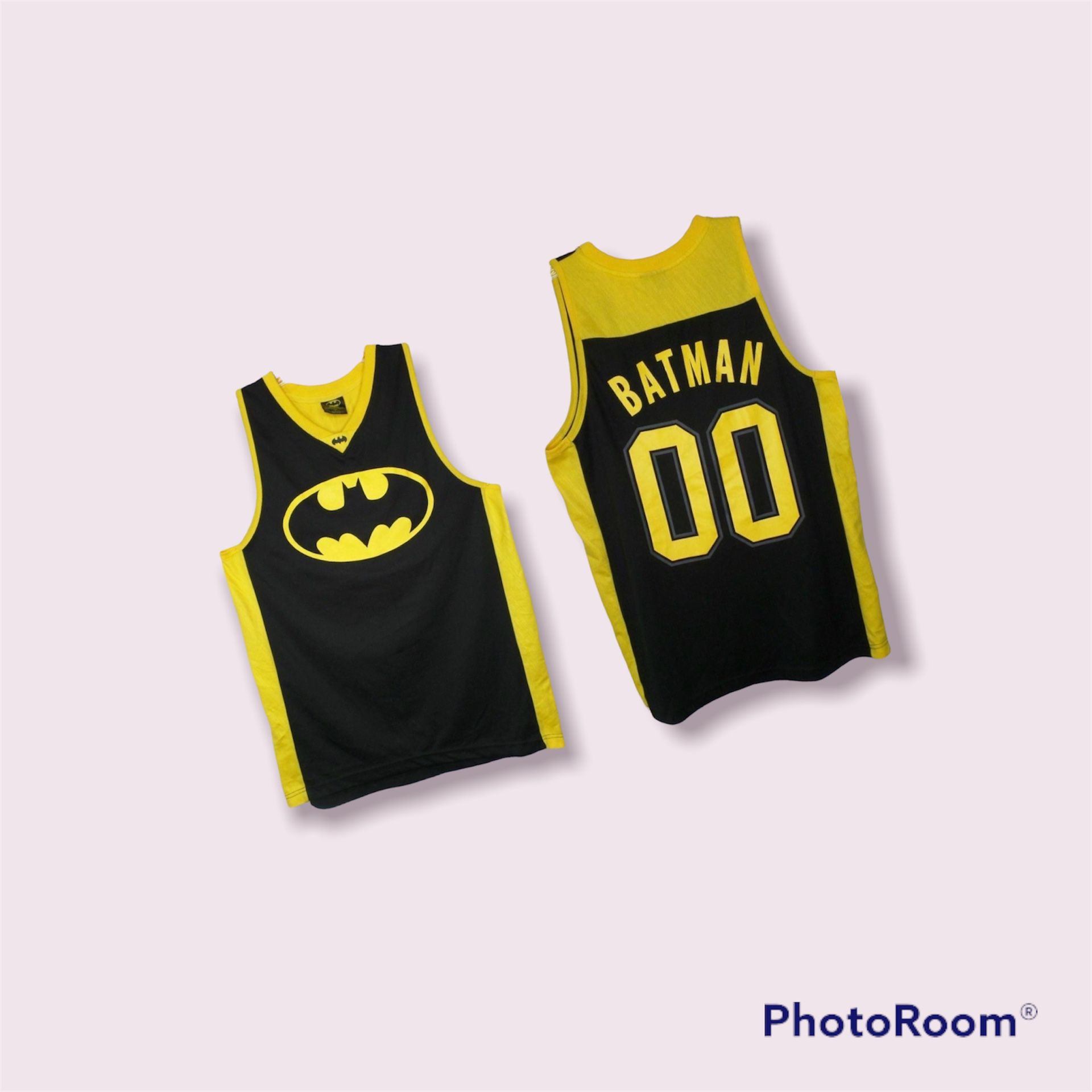 Batman Black & Yellow Sleeveless Tank Top Basketball Jersey 00 Mens Size XXL 2XL