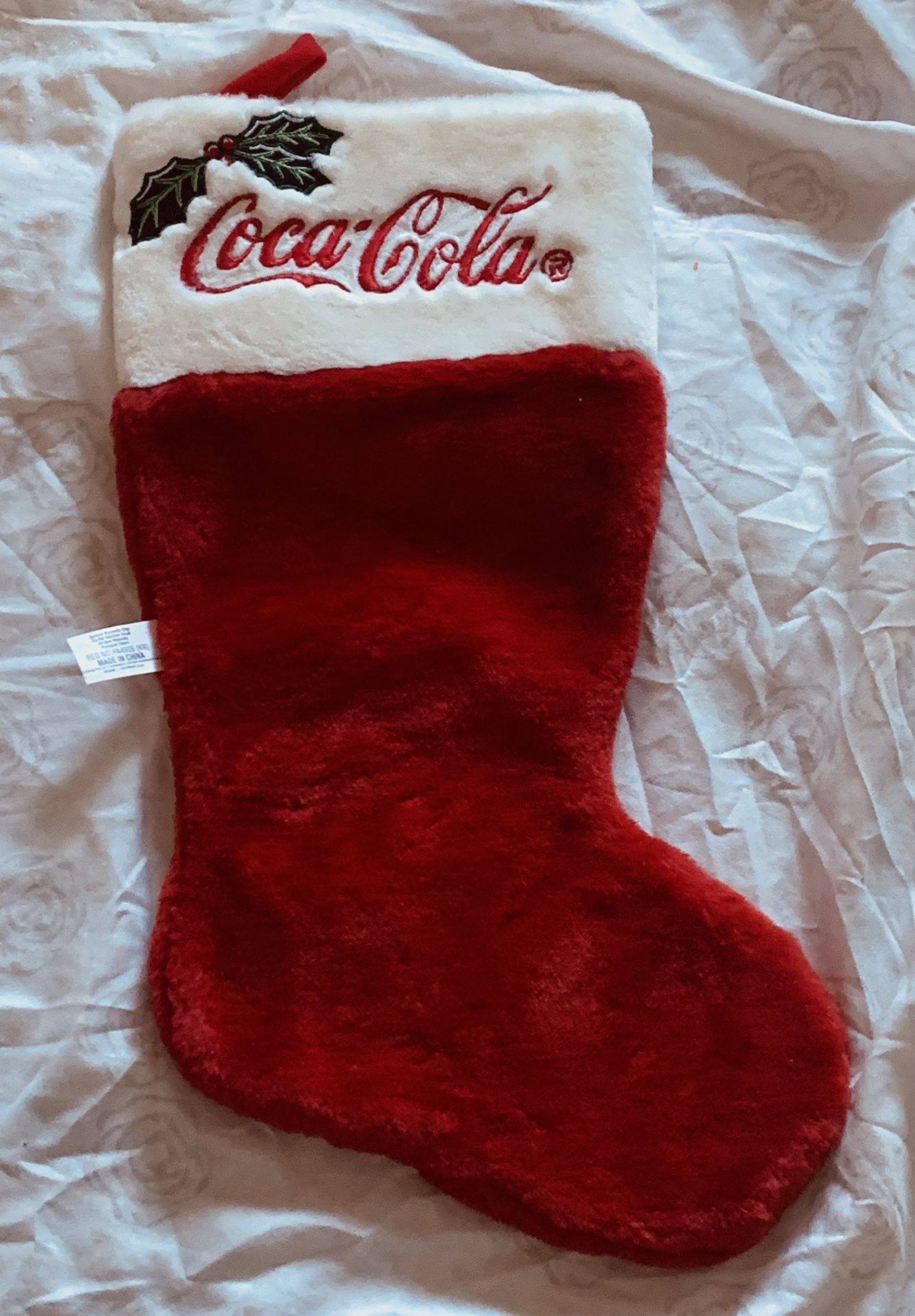 Vintage Coca Cola Christmas Stocking 1998 Plush