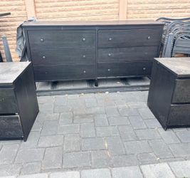 Black 6-Drawer Double Dresser