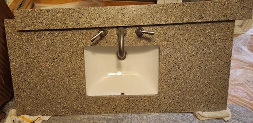 Marble Vanity Top With Back Splash and Faucet