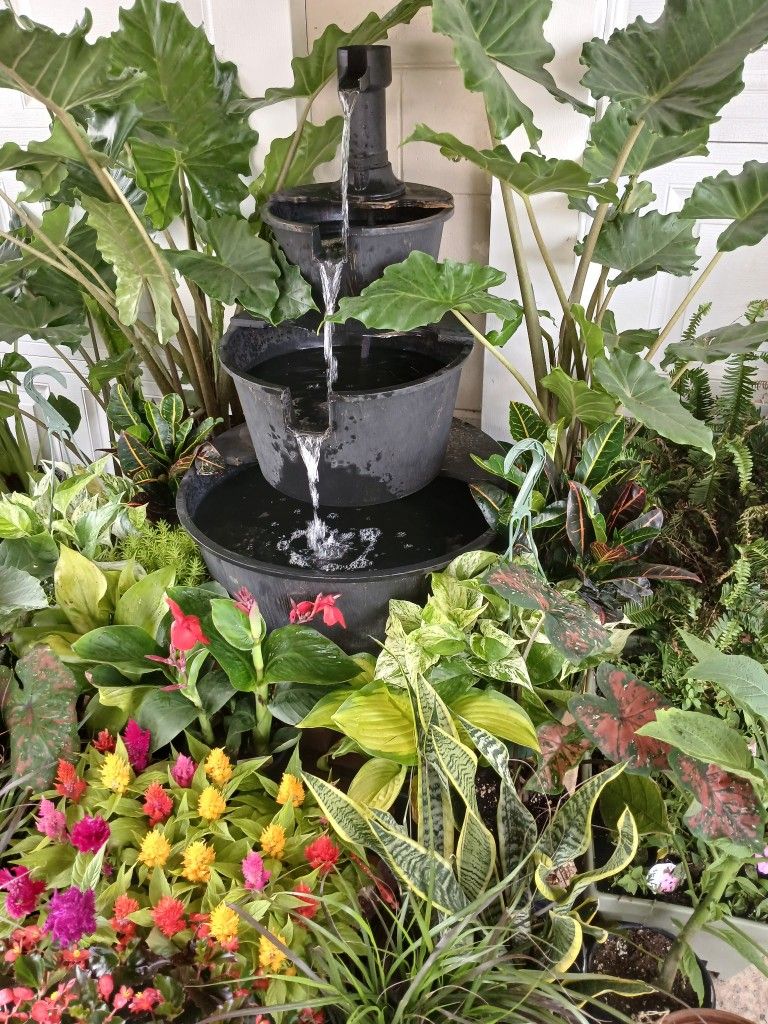 Three Tier Fountain And Jumbo Rocking Chair