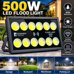 500W LED Flood Light – IP65 Waterproof Outdoor Security Light, Super Bright Heavy Duty