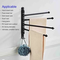 New OURVII Swivel Towel Rack 4 Tier Face Towel Bar 12 Inch Bathroom Door Towel Rack Drying Rack for Towels Socks Wall Towel Racks Stainless Steel