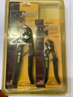 Vintage Sears Craftsman USA NOS Robo Grip 7” Straight, 9” Curved  2 Pc Plier Set