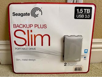 Seagate 1.5 TB Backup Plus Slim  Portable External Hard Drive USB 3.0 Mac & PC