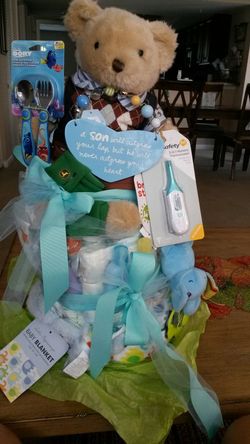 Diaper cake I make for a boy or girl