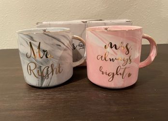 Mr Right Mrs Always Right Couple Coffee Mugs Wedding Gifts Bridal Shower