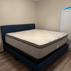 King Size Bed + Mattress Set – Like New – $500 