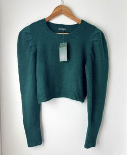 Green Cropped Sweater, Small 