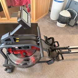 Water Rowing Machine for Home Use, Portable Double Track Water Resistance