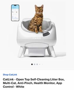NEW CatLink Open-Top Self-Cleaning Smart Litter Box – Never Used