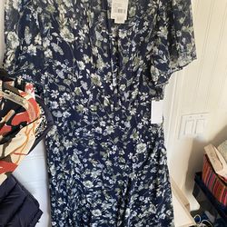 XL Navy Floral Dress