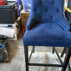 Navy blue suede Bar Stools