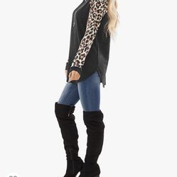 Women's Lightweight Color Block Long Sleeve Loose Fit Pullover Sweatshirts Tunics Tops Shirts Large