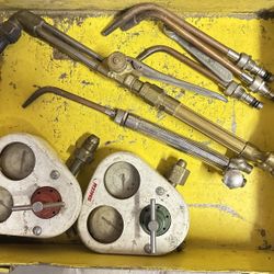 Smith & Victor Cutting Torch And Welding Torch Handles With Smith Gauges