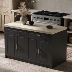 Large Kitchen Island with Charging Station