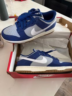 Nike Dunk Low Blue Grey Suede Sneakers