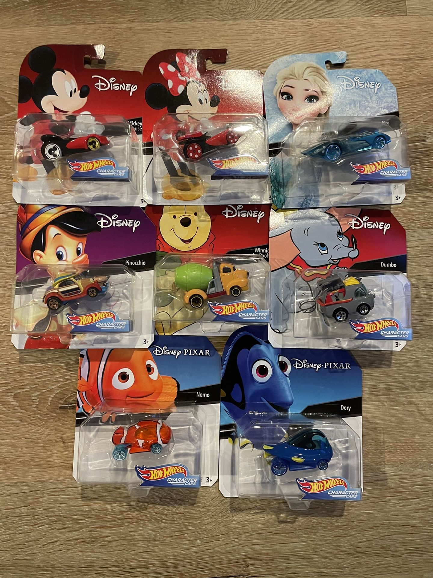 Hot Wheels Disney Character Cars LOT Mickey Minnie Elsa Dumbo Pooh