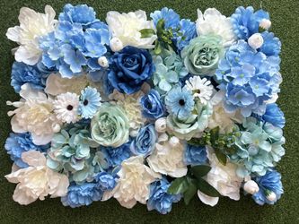 Decorative Panel Blue Flowers 24” X 16”