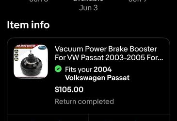 2004  VW Passat Brake Booster