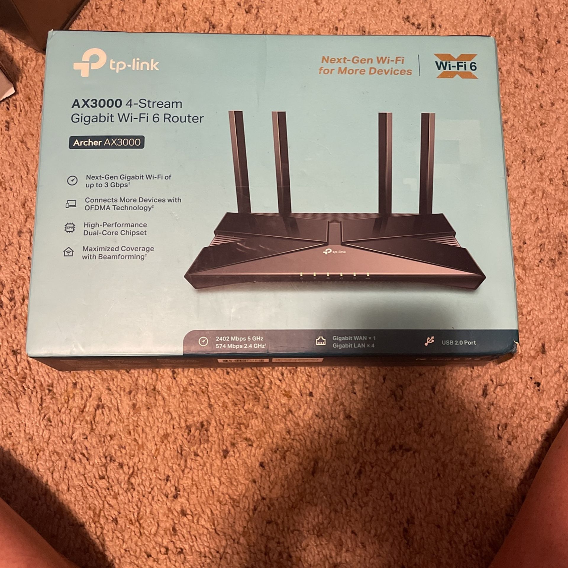 TP-Link AX3000 WiFi 6 Router – 802.11ax Wireless Router, Gigabit, Dual Band Internet Router, VPN Router, OneMesh Compatible (Archer AX55