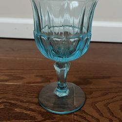 Vintage Red Cliff Depression, Glass Goblet In Light Blue
