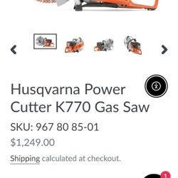 Husqvarna Power Cutter K770 Gas Saw