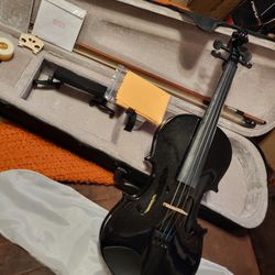 Brand New 4/4 Violin Metallic Black 
bundle
4/4 violin
Hard Case
Bow
Ext stings
rosin
chin/shoulder