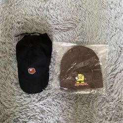 BAPE embroided ape hat and SUPREME sticky note beanie BUNDLE