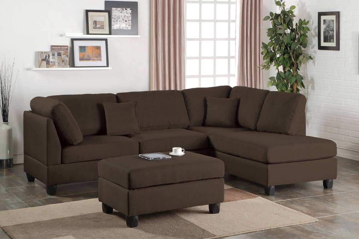 Brown Sectional Sofa With Ottoman 