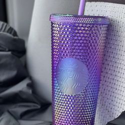 2022 Starbucks Studded Purple Oil Slick Venti 24oz Tumbler with straw