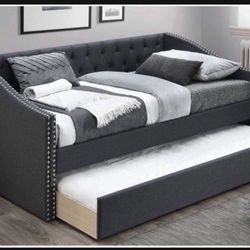 Brand New In Box Day Bed W/ Slats + Trundle  And 2 Mattresses. Pick Up  In  Long Beach