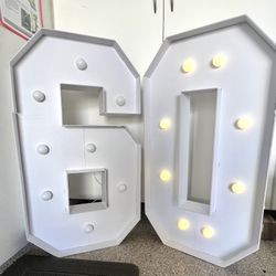 Marquee Number 6 and 0 3ft Light Up