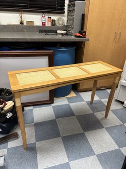 Wicker/Wood Console Table