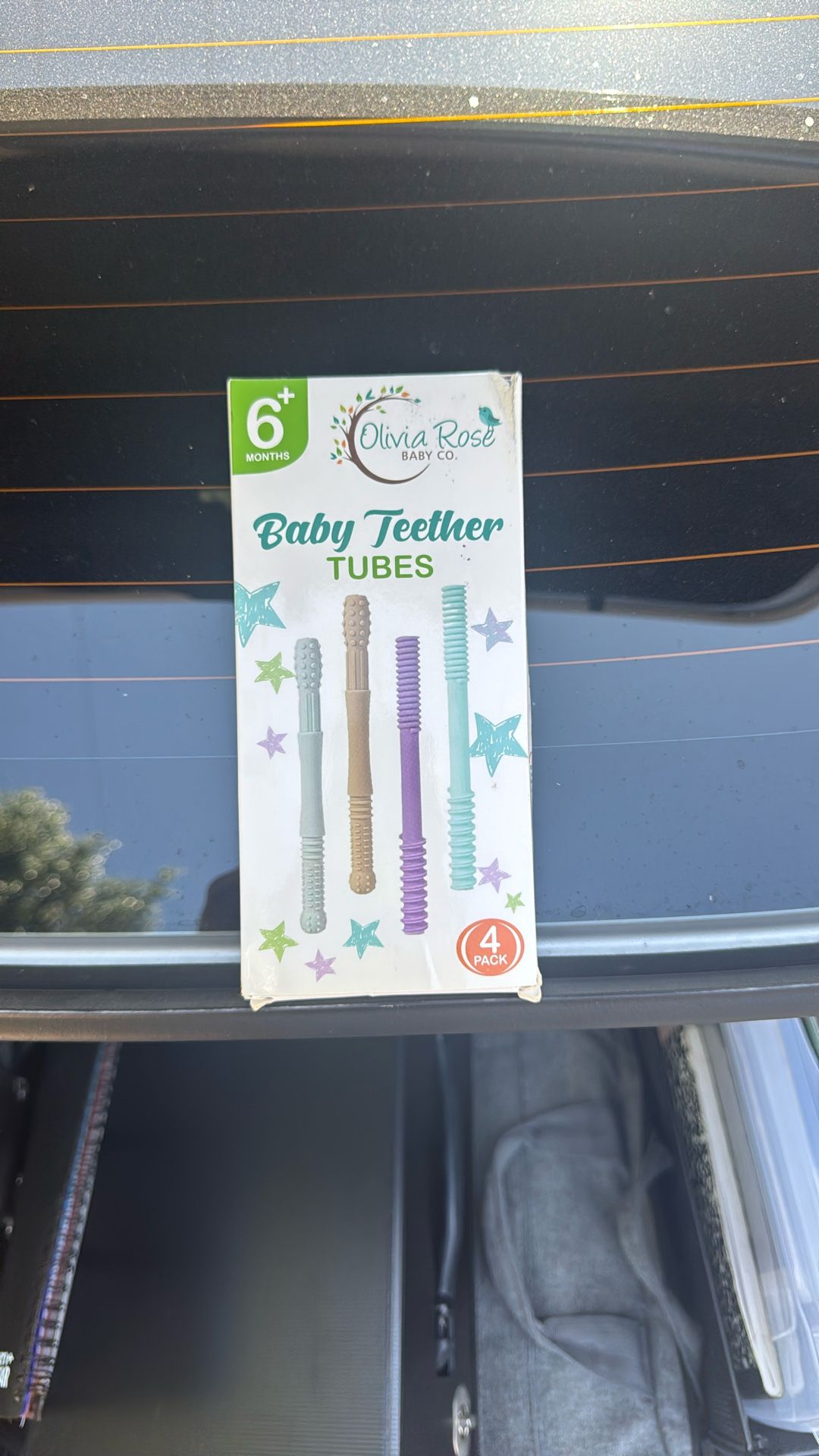 4-Pack Baby Teether Tubes For Infants, 0-36 Months, Infant Soft Silicone Teething Relief Multicolored