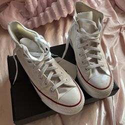 white platform high top converse 